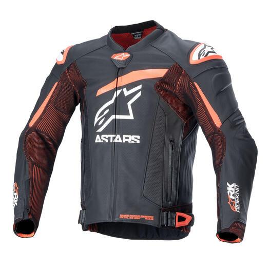 ALPINESTARS GP Plus R v4 Rideknit Leather Jacket- Black/Red Fluo/White 1