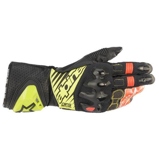ALPINESTARS GP Tech V2S Gloves - Black/White/Red Fluo/Yellow Fluo 1