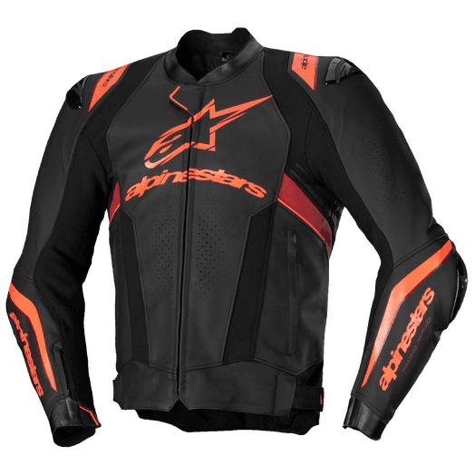 ALPINESTARS Missile V3 Ignition Leather Jacket- Black/Red Fluo/Dark Red 1