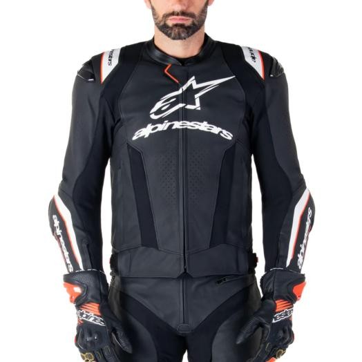 ALPINESTARS Missile V3 Ignition Leather Jacket- Black/White 1