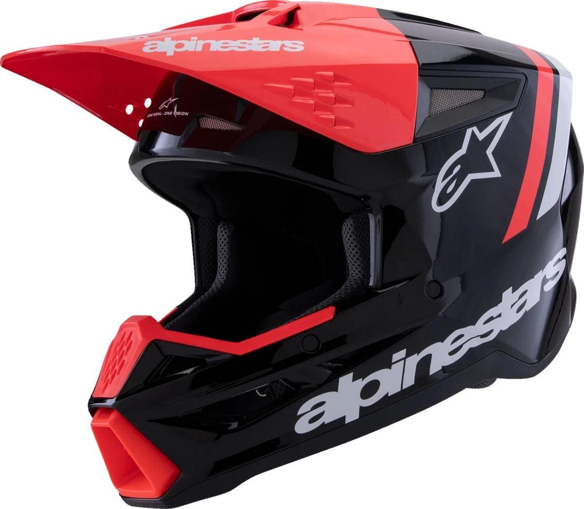 Alpinestars SM3 Helmet - Radium - Gloss Black/Red Fluo/White 1