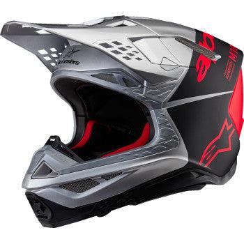 Alpinestars Supertech M10 Helmet - Flood - MIPS® - Gloss Silver/Black/Orange Fluo 1