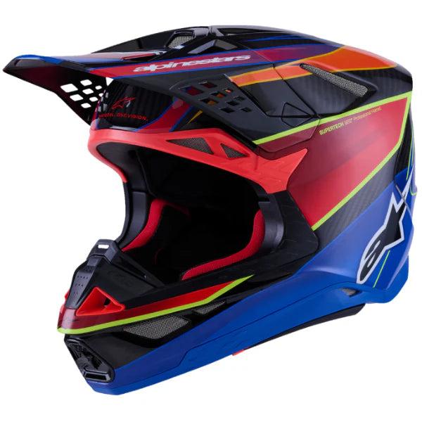 Alpinestars Supertech M10 Helmet - Era - Gloss Blue/Red/Yellow Fluo 1