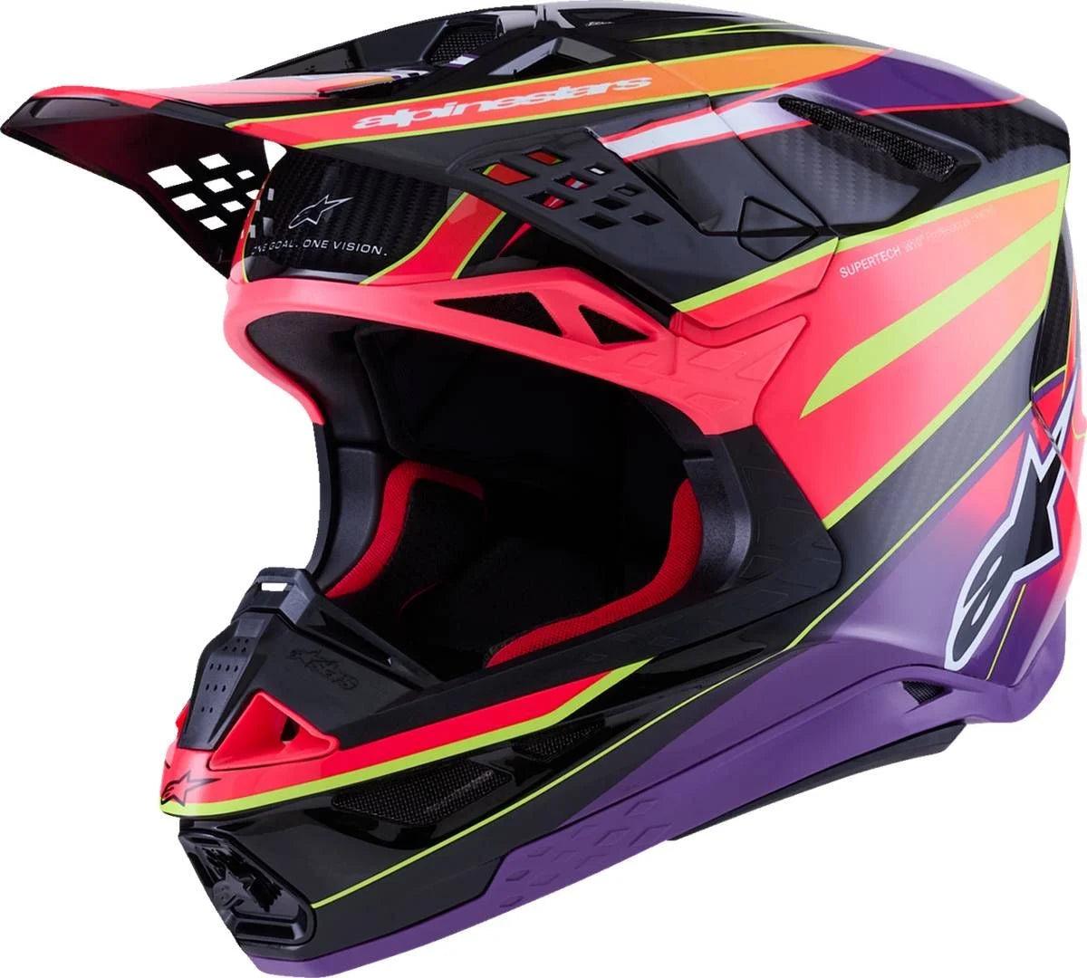 Alpinestars Supertech M10 Helmet -Era - Gloss Pink/Violet/Yellow Fluo 1