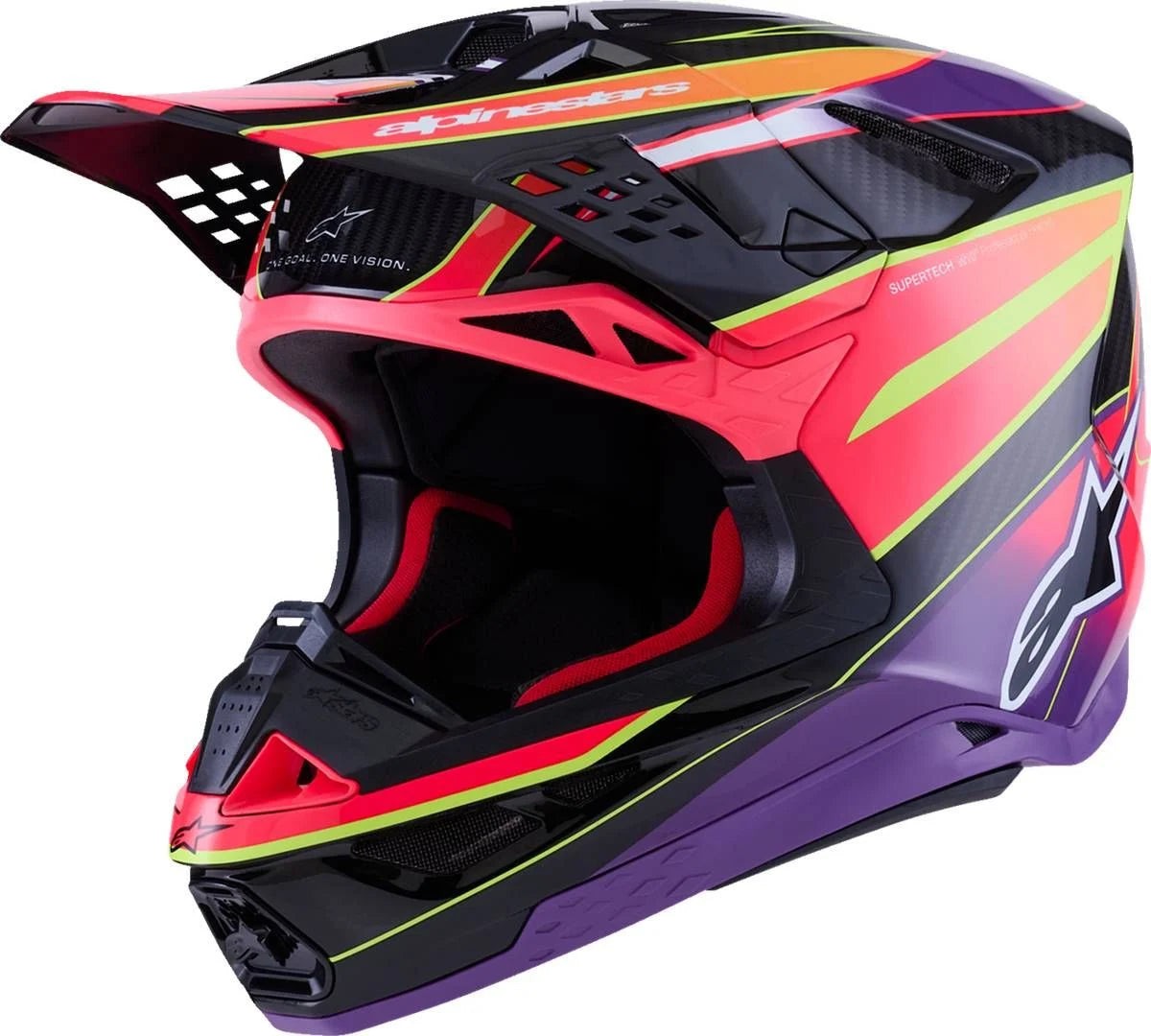 Alpinestars Supertech M10 Helmet -Era - Gloss Pink/Violet/Yellow Fluo 1