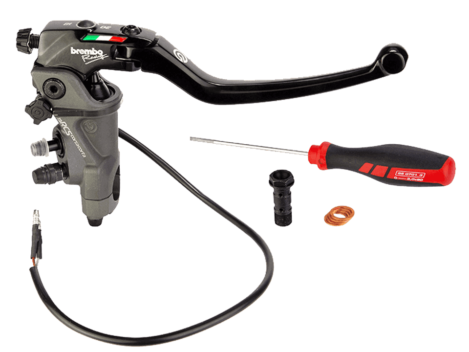 Brembo 17 RCS Corsa Corta Brake Master Cylinder w/ Folding Lever (for 7/8" Bar) 1