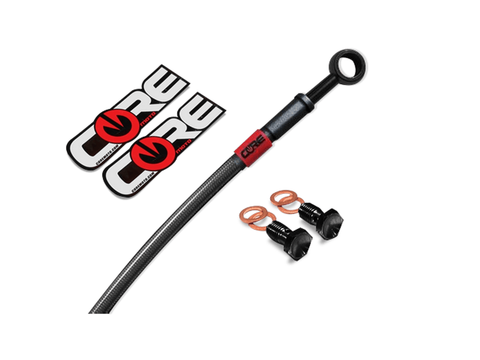 Core Moto Honda CBR 600RR Front & Rear Brake Line Kit (non ABS) (3 Lines) (2013+) Dark Smoke (Translucent) 1