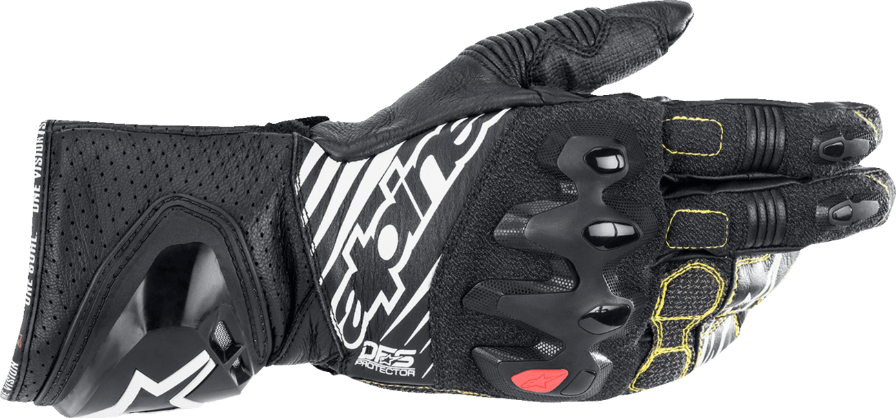 Alpinestars GP Tech B/W Leather Racing Gloves – Black/White 1