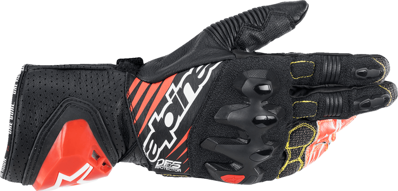 Alpinestars GP Tech BWR Leather Racing Gloves – Black/White/Red 1
