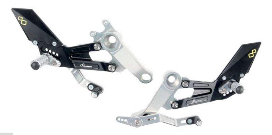 Lightech - Fixed Footpegs - Aprilia RS660 (2020-2025) - Standard / Reverse Shift - FTRAP007 1