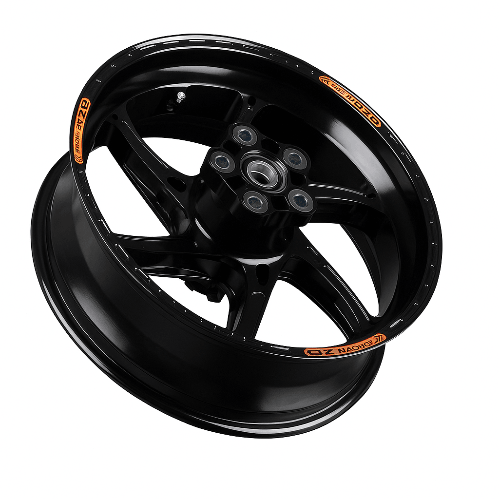 OZ Racing - GASS Aluminum 6 Spoke SET - Gloss Black - Kawasaki ZX10R (2016-2024) 1