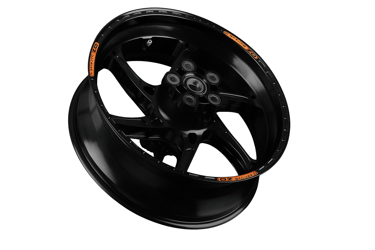 OZ Racing - GASS Aluminum 6 Spoke SET - Gloss Black - Yamaha R1 (2015-2025) 1