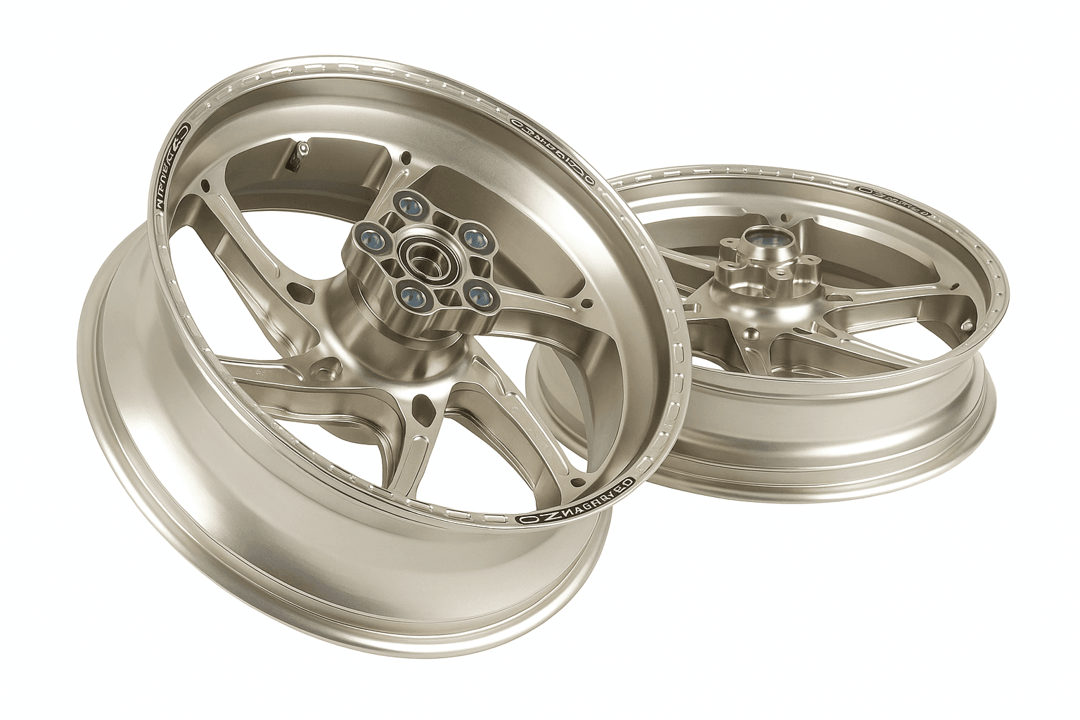 OZ Racing - GASS Aluminum 6 Spoke SET - Titanium color - Aprilia RS660 (2020-2025) 1
