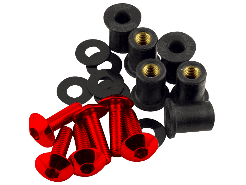 Pro-Bolt Aluminum Screen Bolt (9/ea) (Red) (Ducati) 1