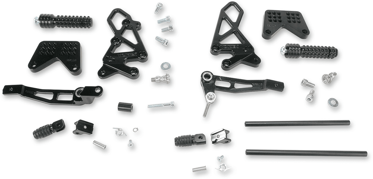 Vortex Rearsets Version 2 Black Kawasaki ZX-10R 2011-2015 1