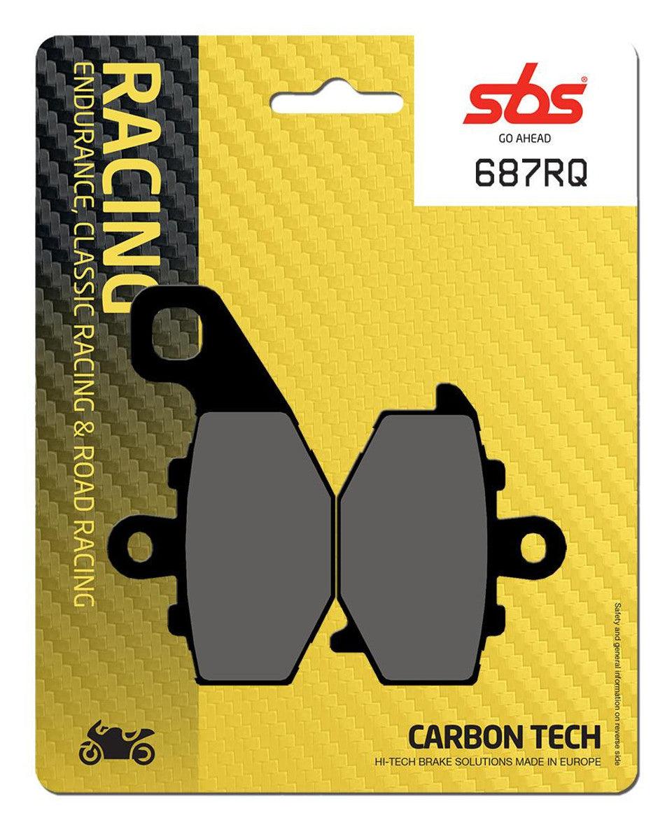 SBS Carbon Tech "Racing" Brake Pads 687 RQ - Rear (2/pc) Kawasaki ZX-6R (2002-2018)/ZX10R (2004-2010) 1
