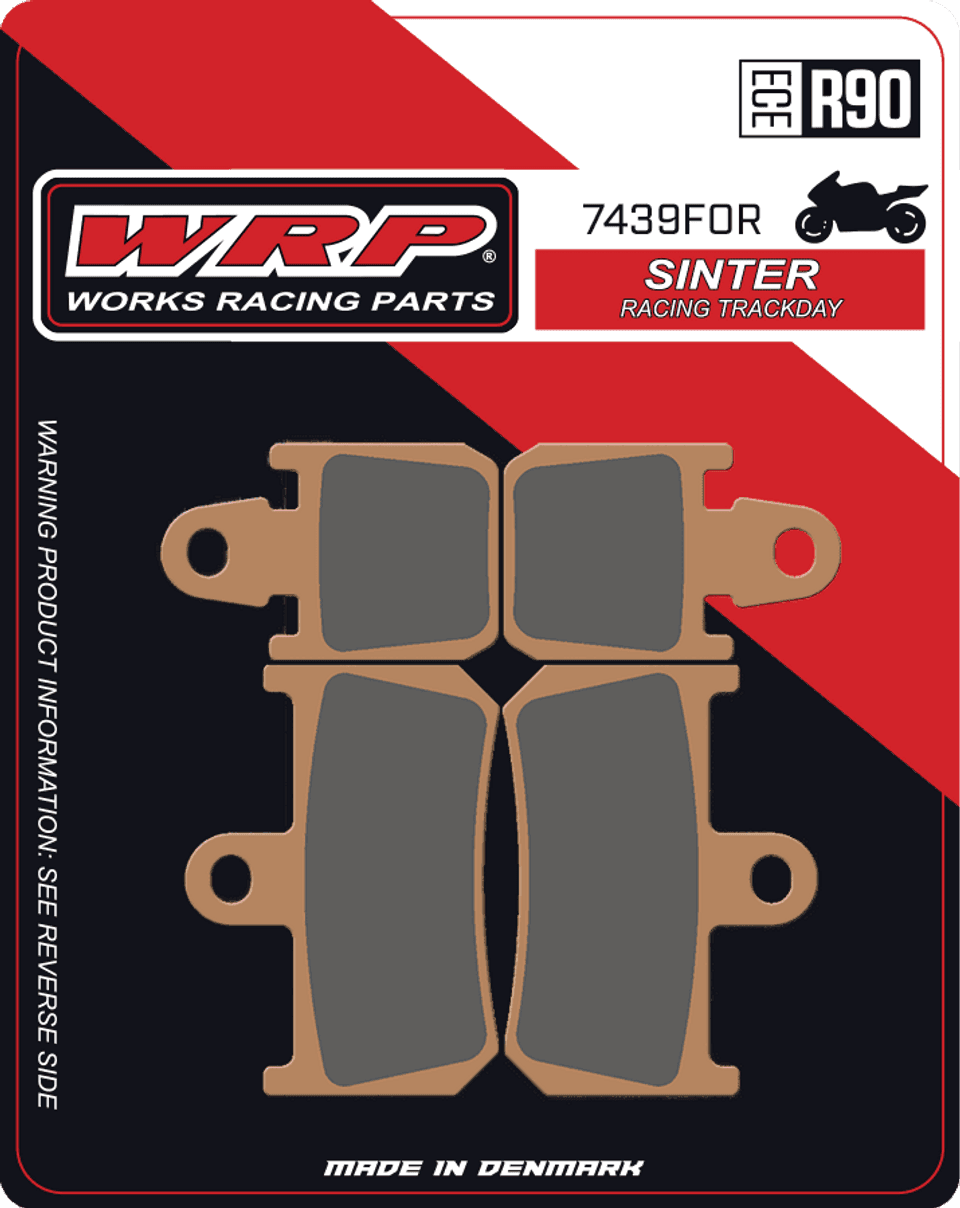 WRP Brake Pads Sinter Racing / Trackday 7439 F0R - Front (4/pc)- Yamaha YZF-R1 (4-pad/side/set) (2007-2014) 1