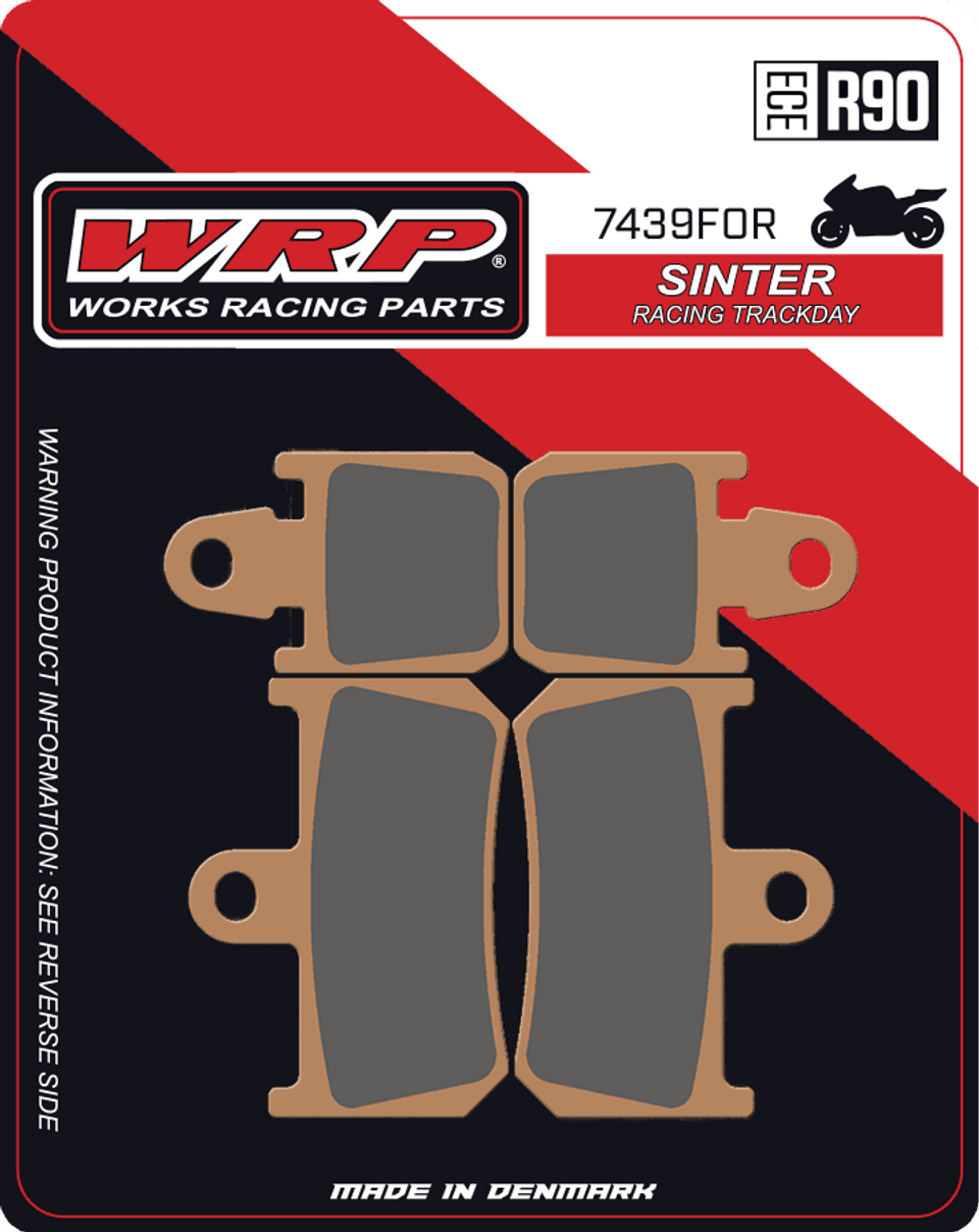 WRP Brake Pads Sinter Racing / Trackday 7439 F0R - Front (4/pc)- Yamaha YZF-R1 (4-pad/side/set) (2007-2014) 1